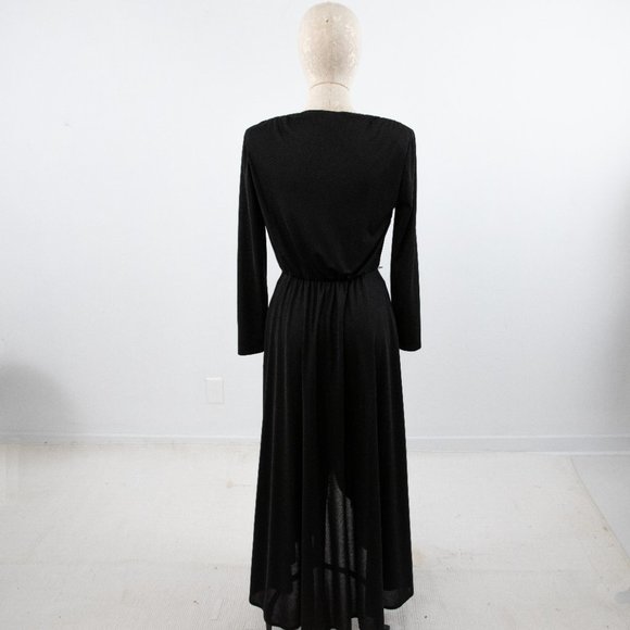 Vintage 70s M/L Disco Halloween Diamonds Sexy Dress Black - Picture 7 of 9